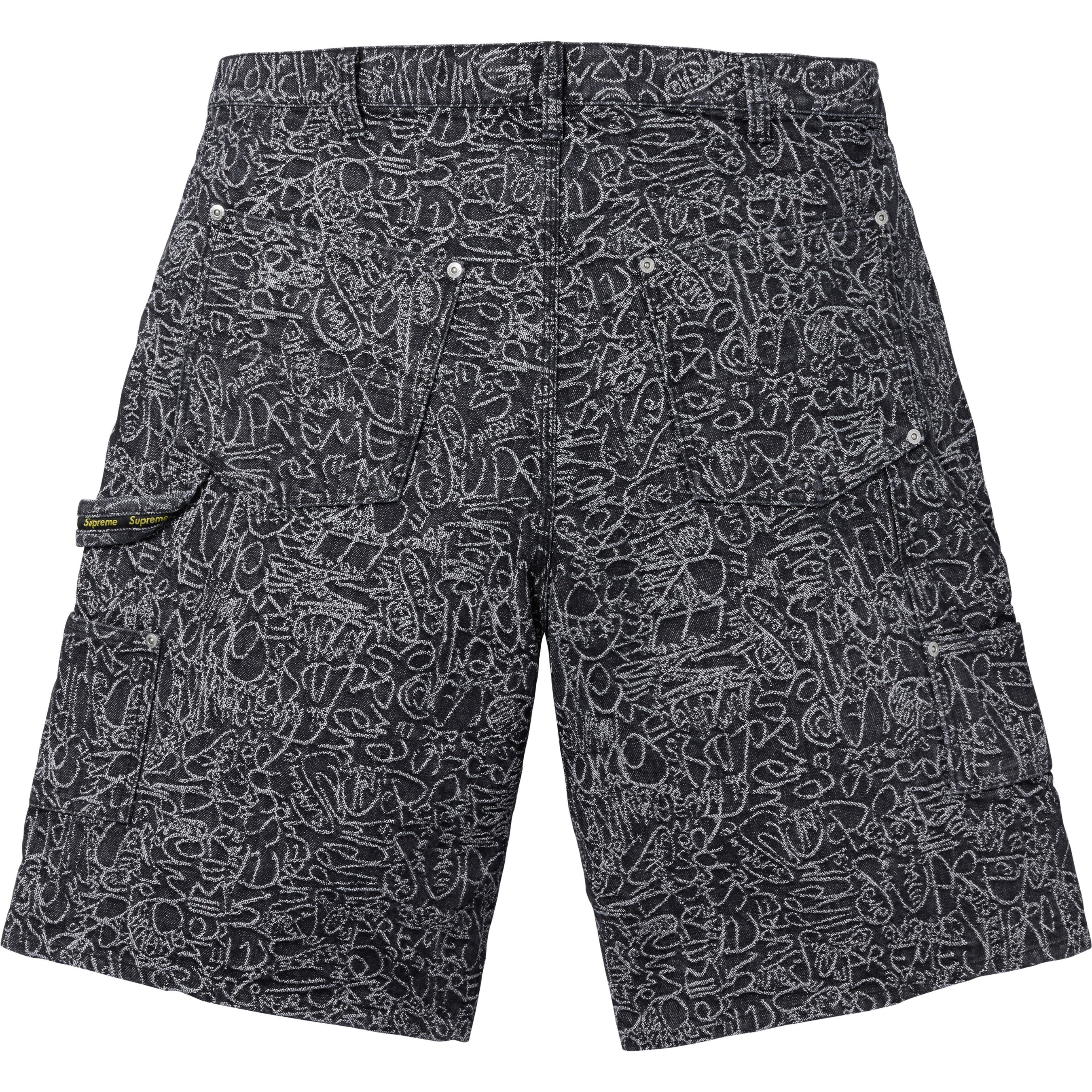 Handwriting Double Knee Denim Short view 7